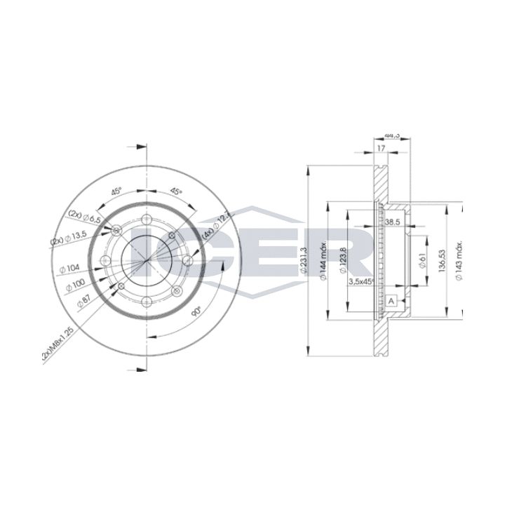 Stabdžių diskas ICER 78BD1702-2