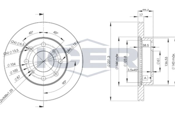 Stabdžių diskas ICER 78BD1702-2