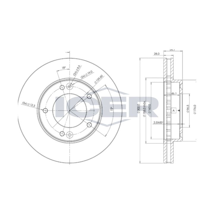 Stabdžių diskas ICER 78BD1712-2