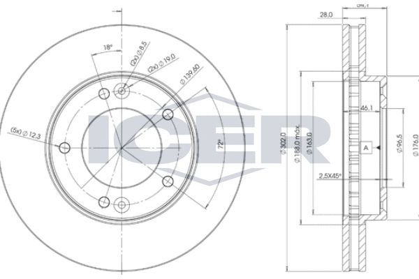 Stabdžių diskas ICER 78BD1712-2