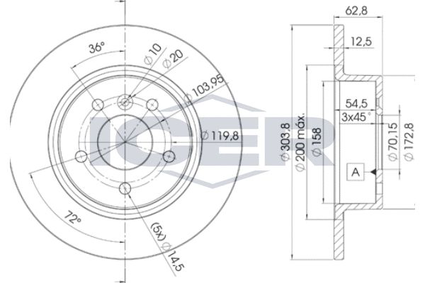 Stabdžių diskas ICER 78BD2004-2
