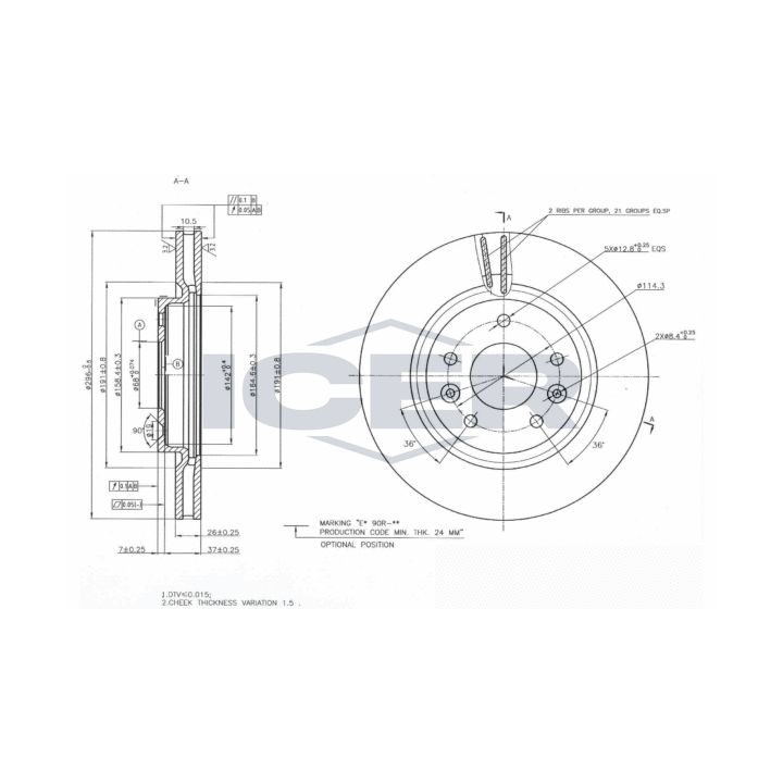 Stabdžių diskas ICER 78BD2089-2