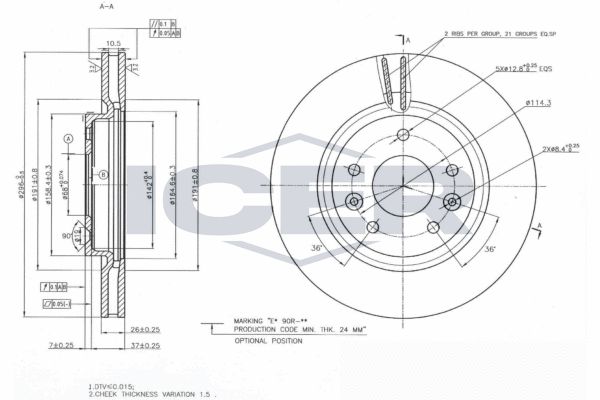 Stabdžių diskas ICER 78BD2089-2