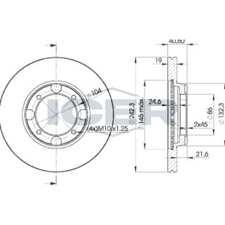 Stabdžių diskas ICER 78BD2135-2
