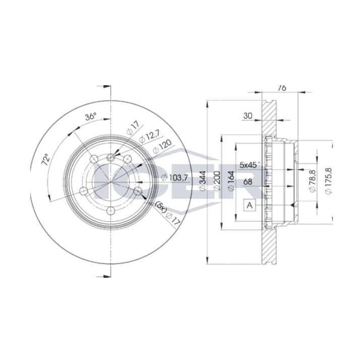 Stabdžių diskas ICER 78BD2207-2