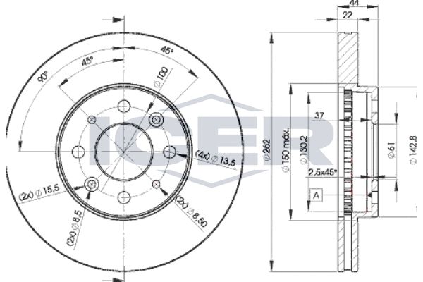 Stabdžių diskas ICER 78BD2232-2