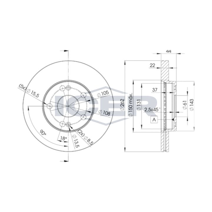 Stabdžių diskas ICER 78BD2233-2