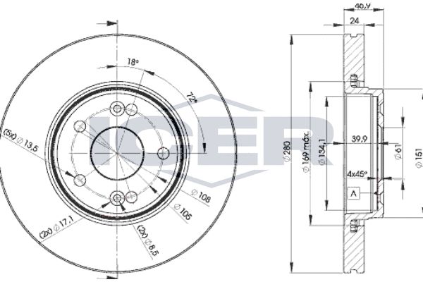 Stabdžių diskas ICER 78BD2234-2