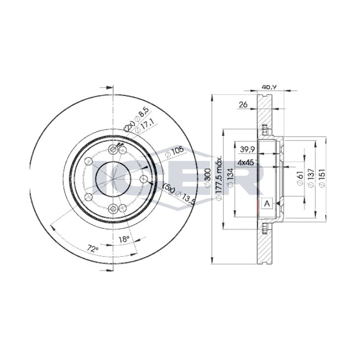 Stabdžių diskas ICER 78BD2235-2
