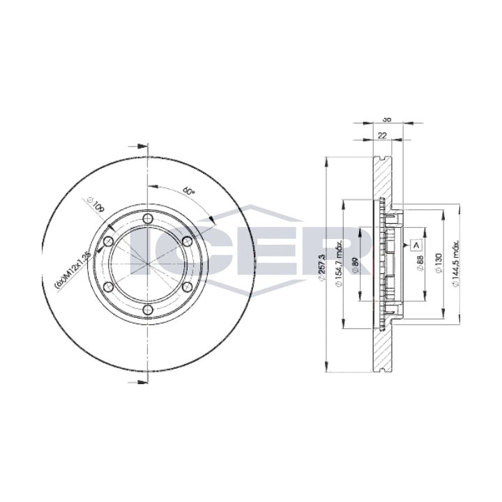 Stabdžių diskas ICER 78BD2376-2
