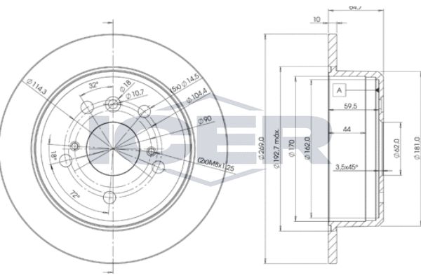 Stabdžių diskas ICER 78BD2443-2