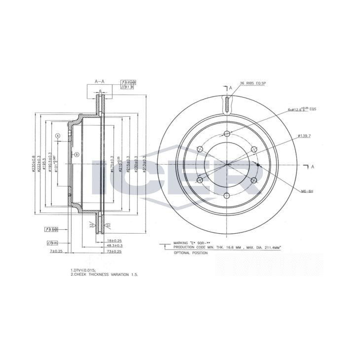 Stabdžių diskas ICER 78BD2547-2