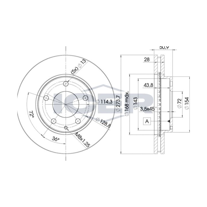 Stabdžių diskas ICER 78BD2671-2