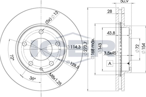 Stabdžių diskas ICER 78BD2671-2
