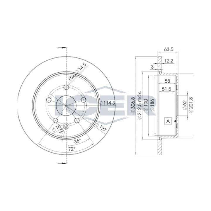 Stabdžių diskas ICER 78BD2790-2