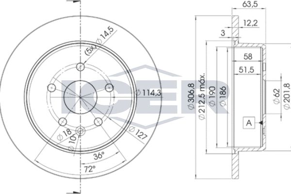 Stabdžių diskas ICER 78BD2790-2