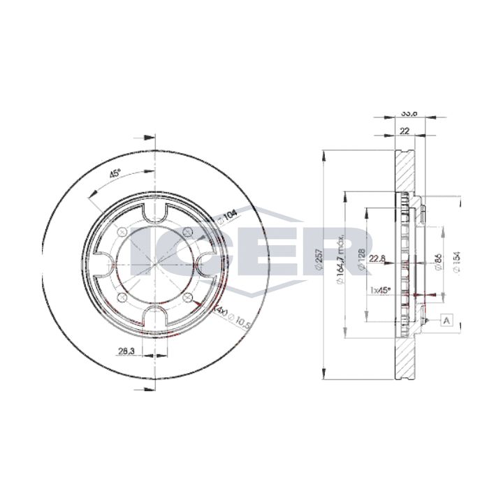 Stabdžių diskas ICER 78BD2830-2