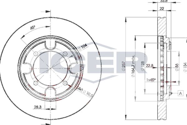 Stabdžių diskas ICER 78BD2830-2