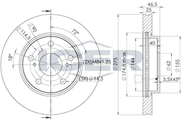 Stabdžių diskas ICER 78BD2881-2