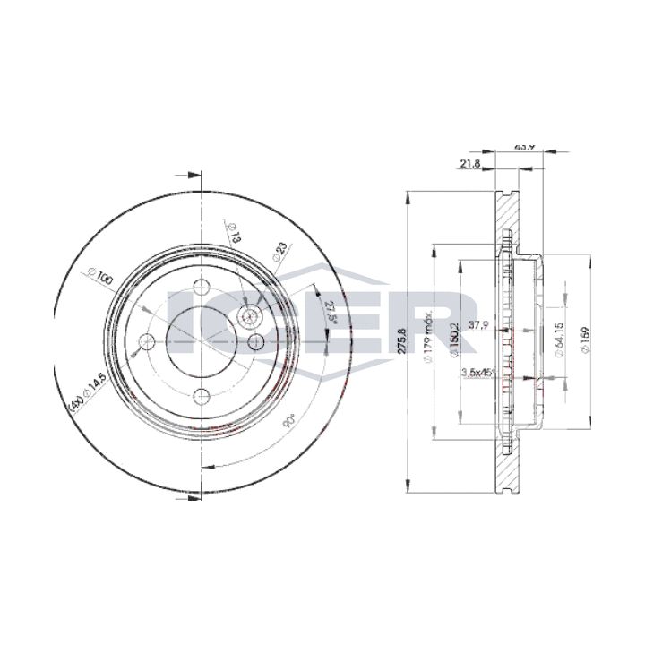 Stabdžių diskas ICER 78BD2891-2