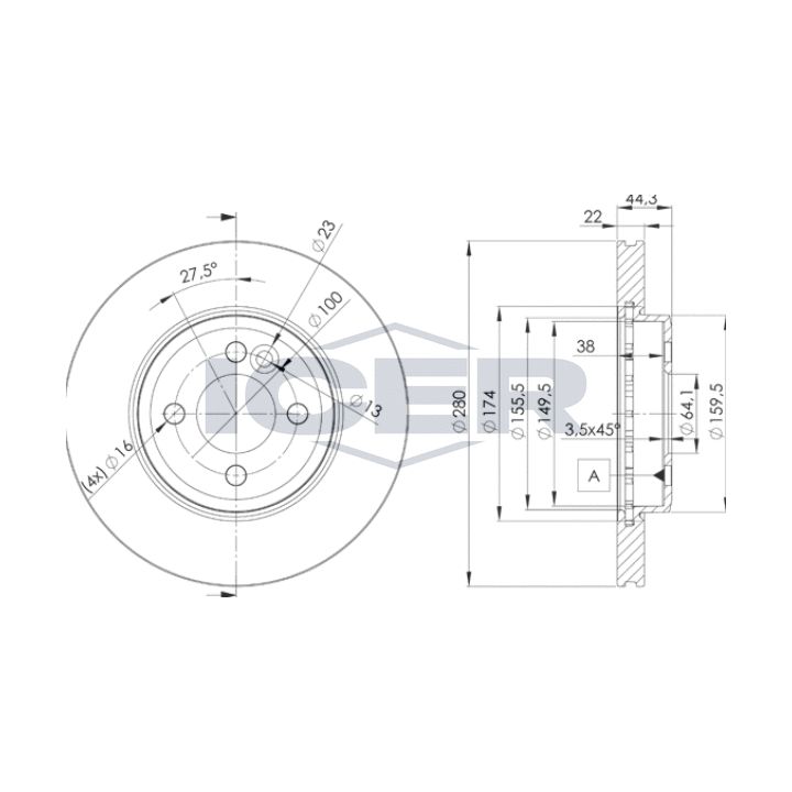 Stabdžių diskas ICER 78BD2893-2