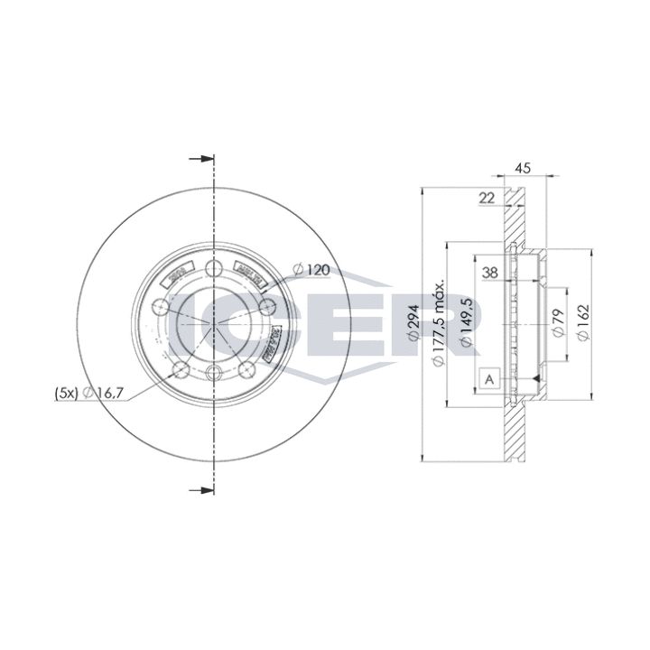 Stabdžių diskas ICER 78BD2898-2