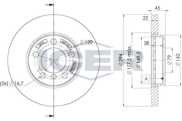 Stabdžių diskas ICER 78BD2898-2