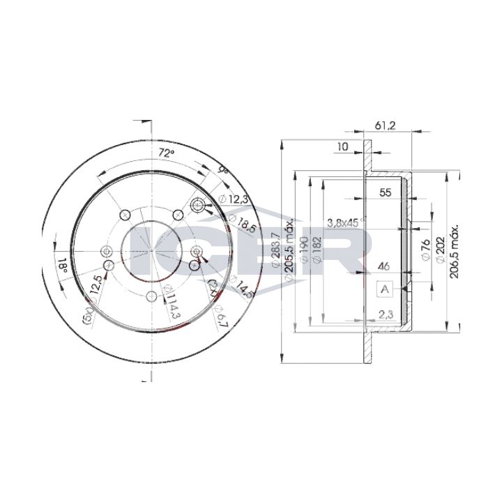 Stabdžių diskas ICER 78BD2907-2