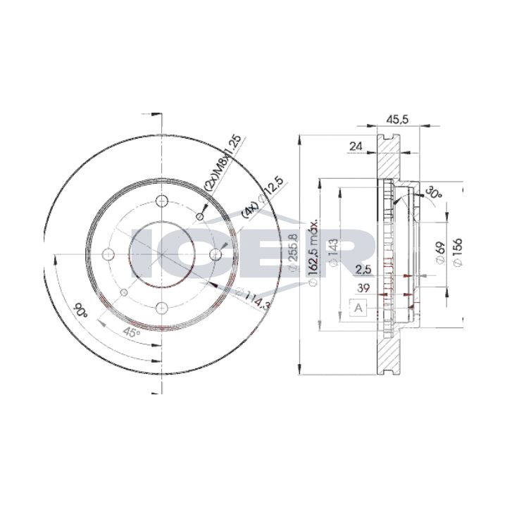 Stabdžių diskas ICER 78BD2926-2