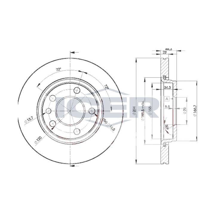 Stabdžių diskas ICER 78BD3021-2