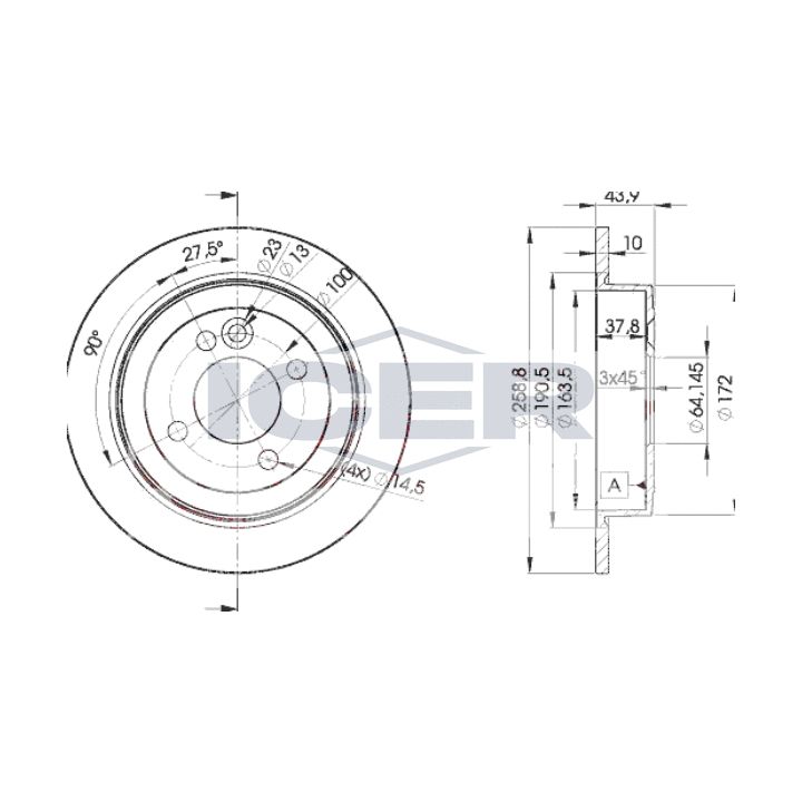 Stabdžių diskas ICER 78BD3070-2