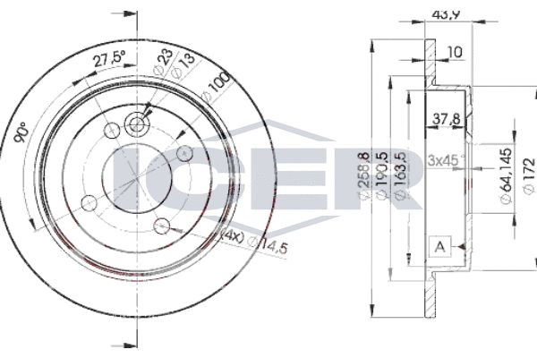 Stabdžių diskas ICER 78BD3070-2