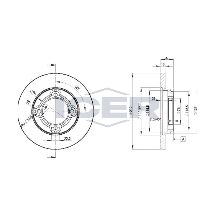 Stabdžių diskas ICER 78BD3252-2