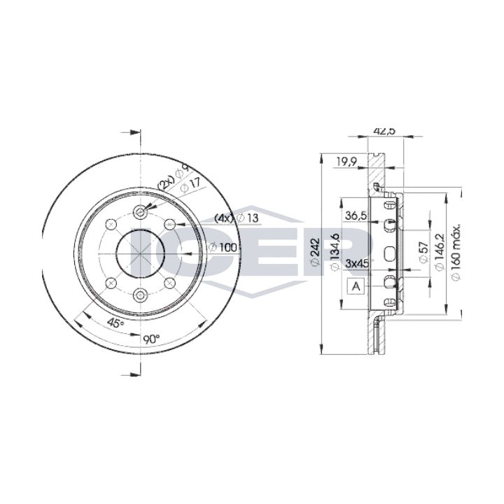 Stabdžių diskas ICER 78BD3253-2