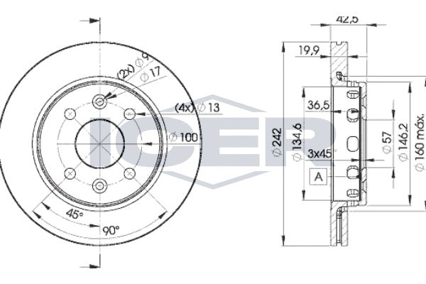 Stabdžių diskas ICER 78BD3253-2