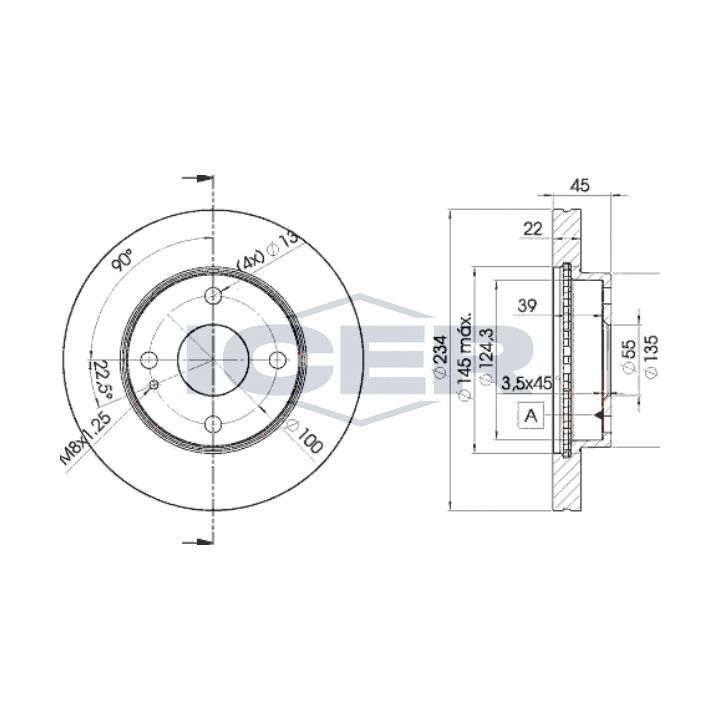 Stabdžių diskas ICER 78BD3255-2