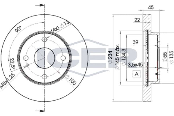 Stabdžių diskas ICER 78BD3255-2