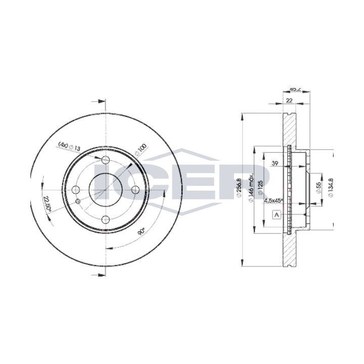 Stabdžių diskas ICER 78BD3256-2