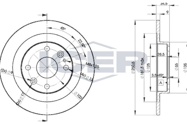 Stabdžių diskas ICER 78BD3257-2