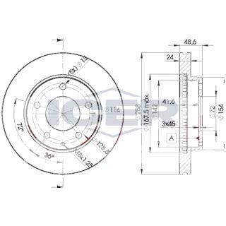 Stabdžių diskas ICER 78BD3258-2