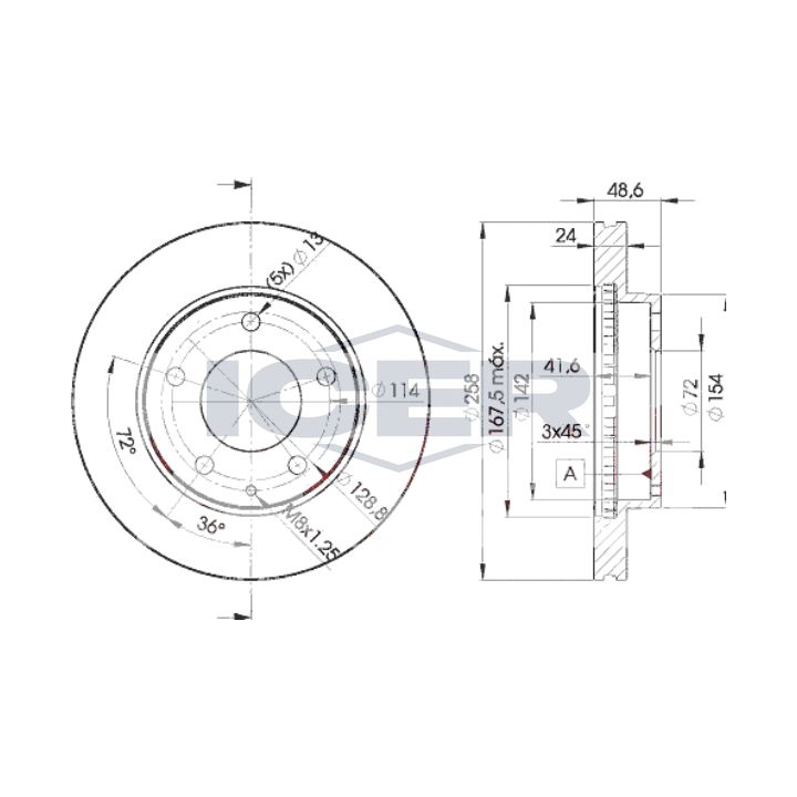 Stabdžių diskas ICER 78BD3258-2