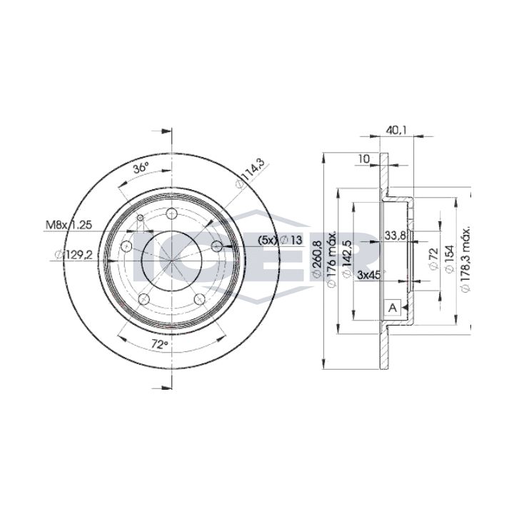 Stabdžių diskas ICER 78BD3259-2