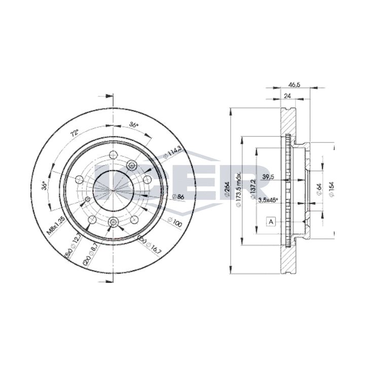 Stabdžių diskas ICER 78BD3260-2
