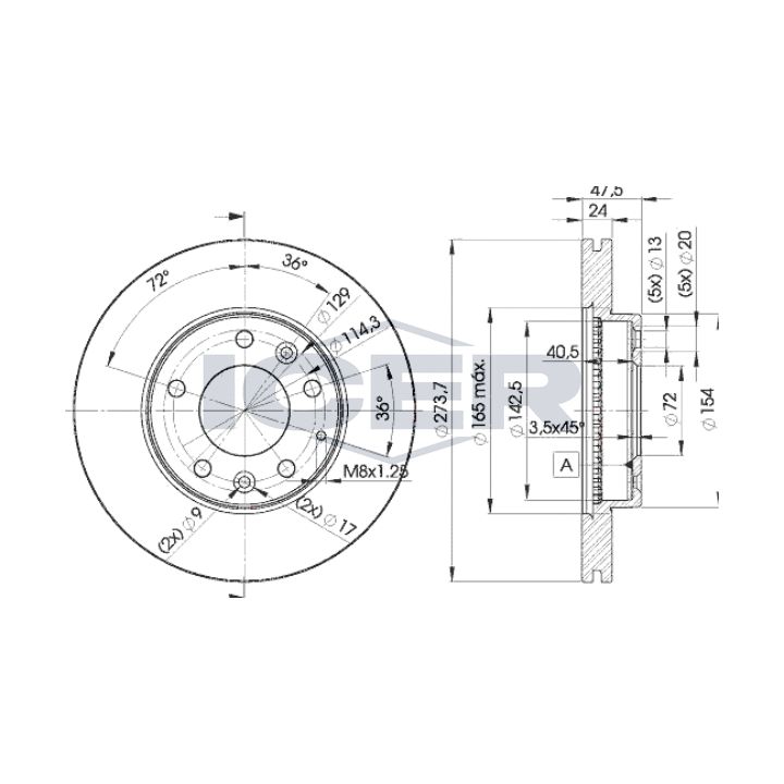 Stabdžių diskas ICER 78BD3267-2