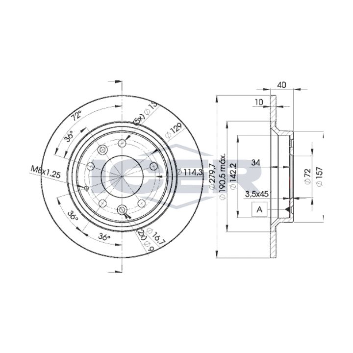 Stabdžių diskas ICER 78BD3268-2