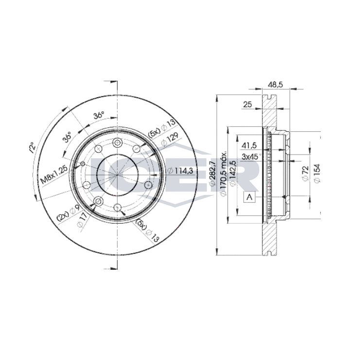Stabdžių diskas ICER 78BD3269-2