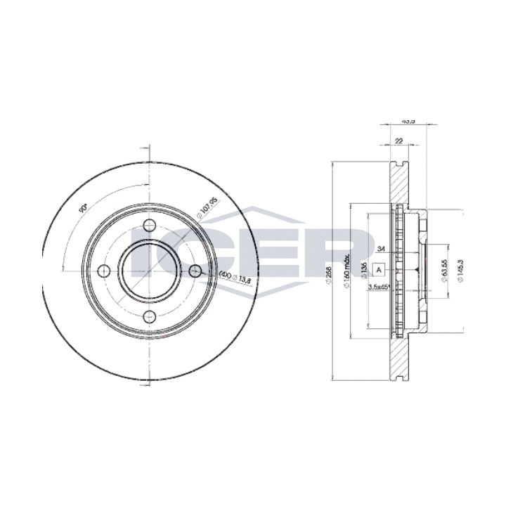 Stabdžių diskas ICER 78BD3270-2