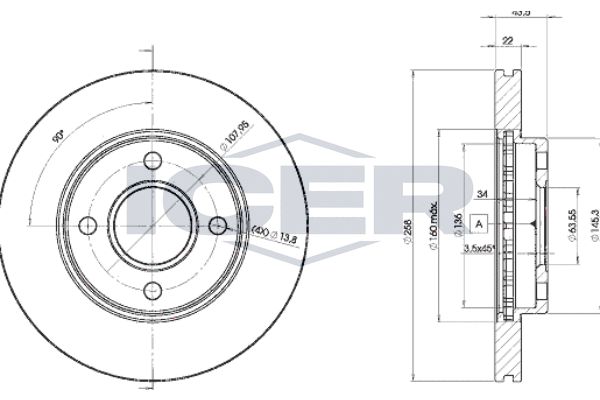 Stabdžių diskas ICER 78BD3270-2