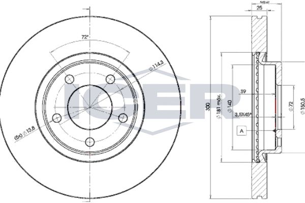 Stabdžių diskas ICER 78BD3273-2