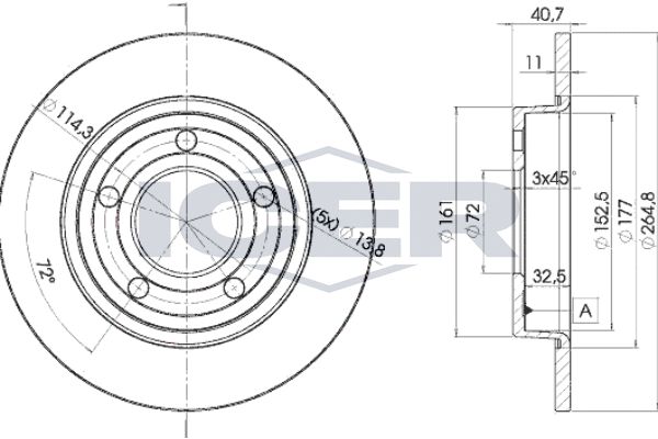Stabdžių diskas ICER 78BD3275-2